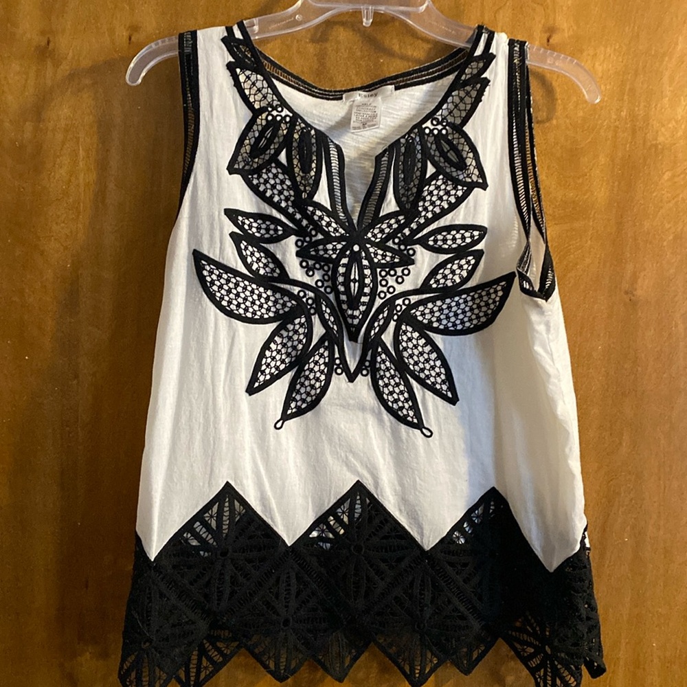 White & Black Top